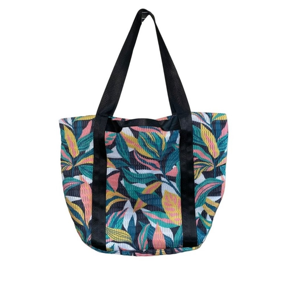 Shade & Shore Colorful Plant Leaf Patterned Lightweight Tote Bag Great Condition